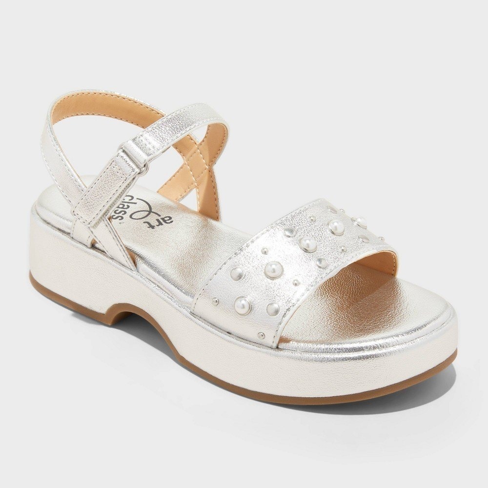 Girls Platform Sandals by Art Class Liana Silver Size 4 New With Tags